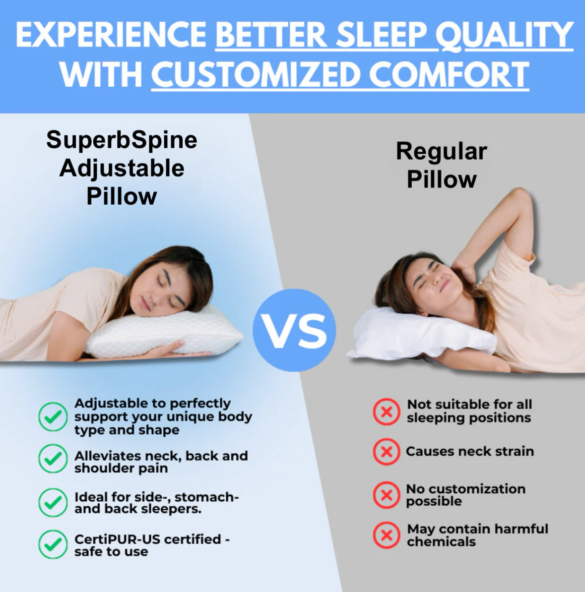 SuberbSpine™ Adjustable Neck Pillow